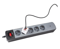 HAMA Listwa antyprzepięciowa 5GN schuko, czarno-szara 1,5M - 1416379 - zdjęcie 2